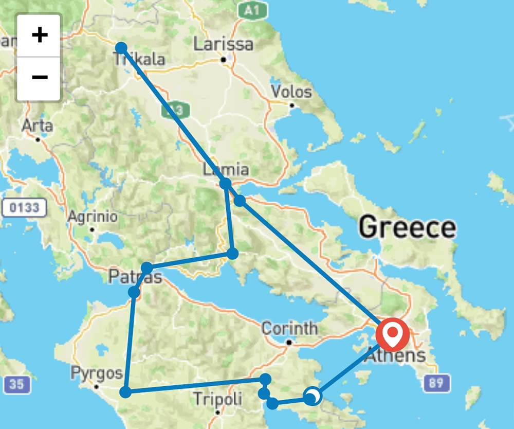 Itinerario por el Peloponeso