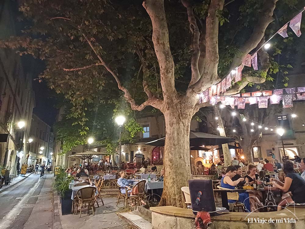 Terraceo en el centro de Montpellier